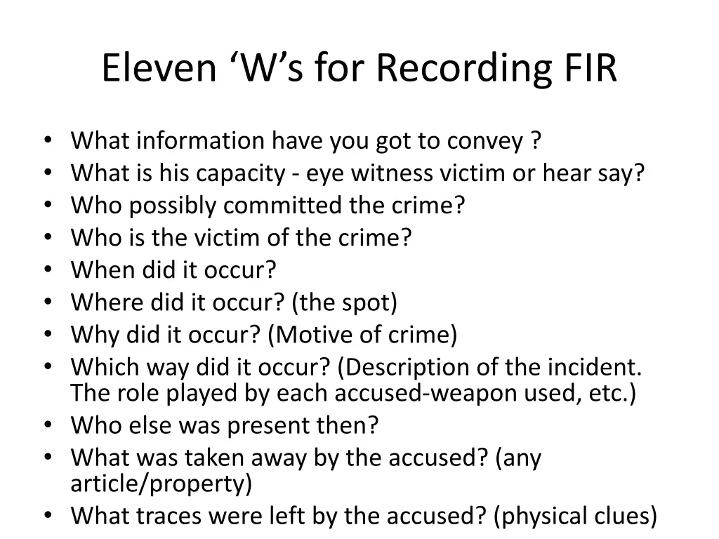 eleven w s for recording fir