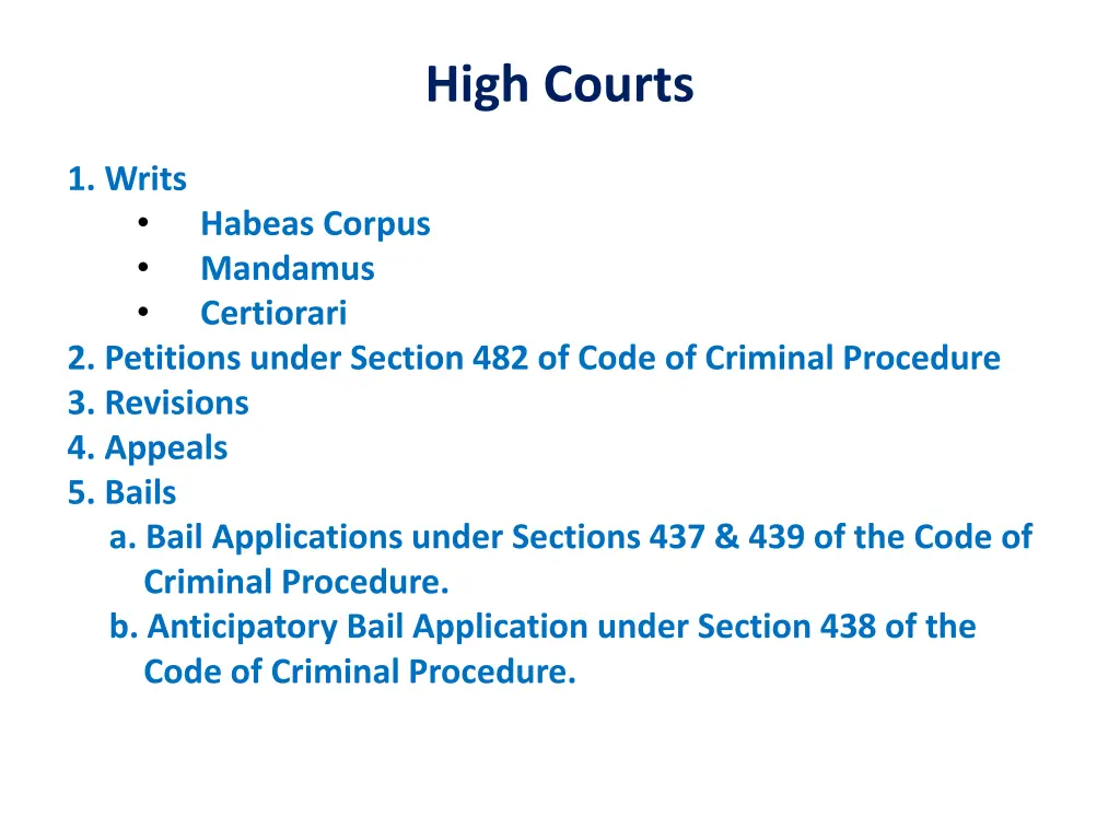 high courts