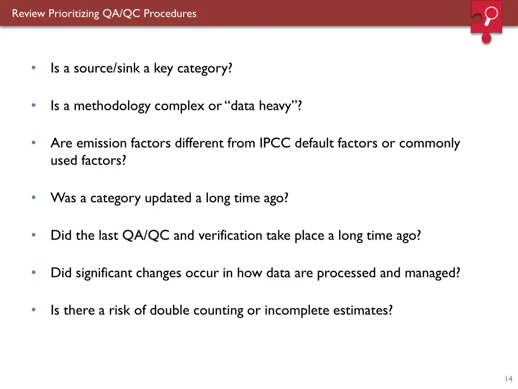 review prioritizing qa qc procedures