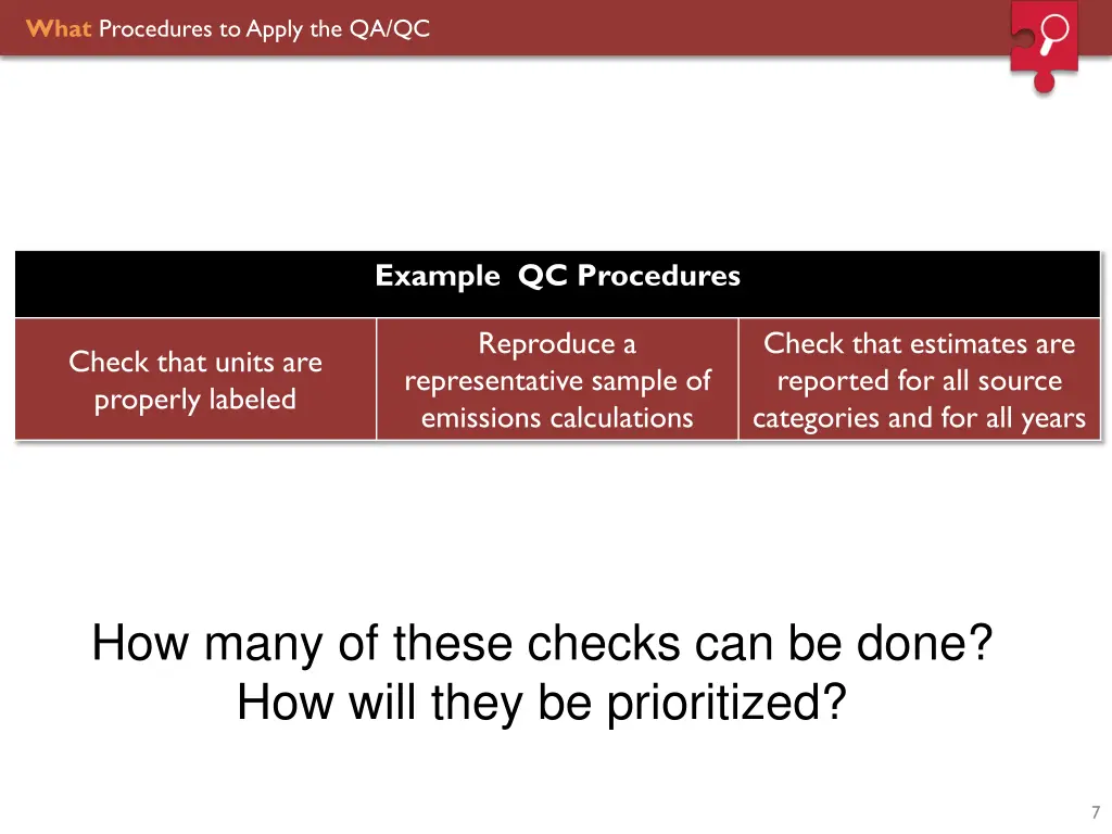 what procedures to apply the qa qc