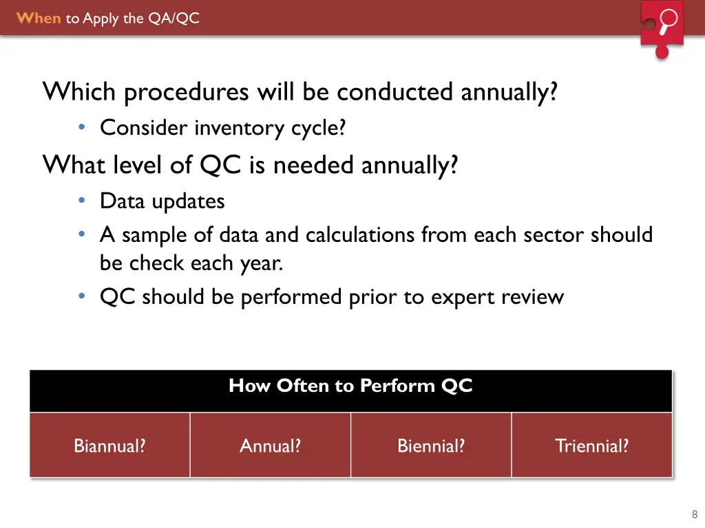 when to apply the qa qc