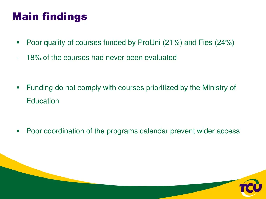 main findings 2