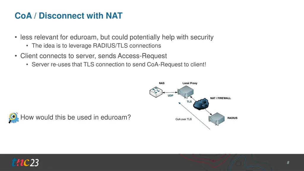 coa disconnect with nat