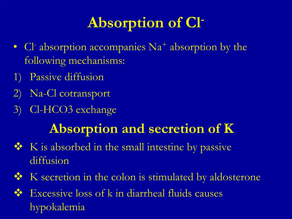 absorption of cl