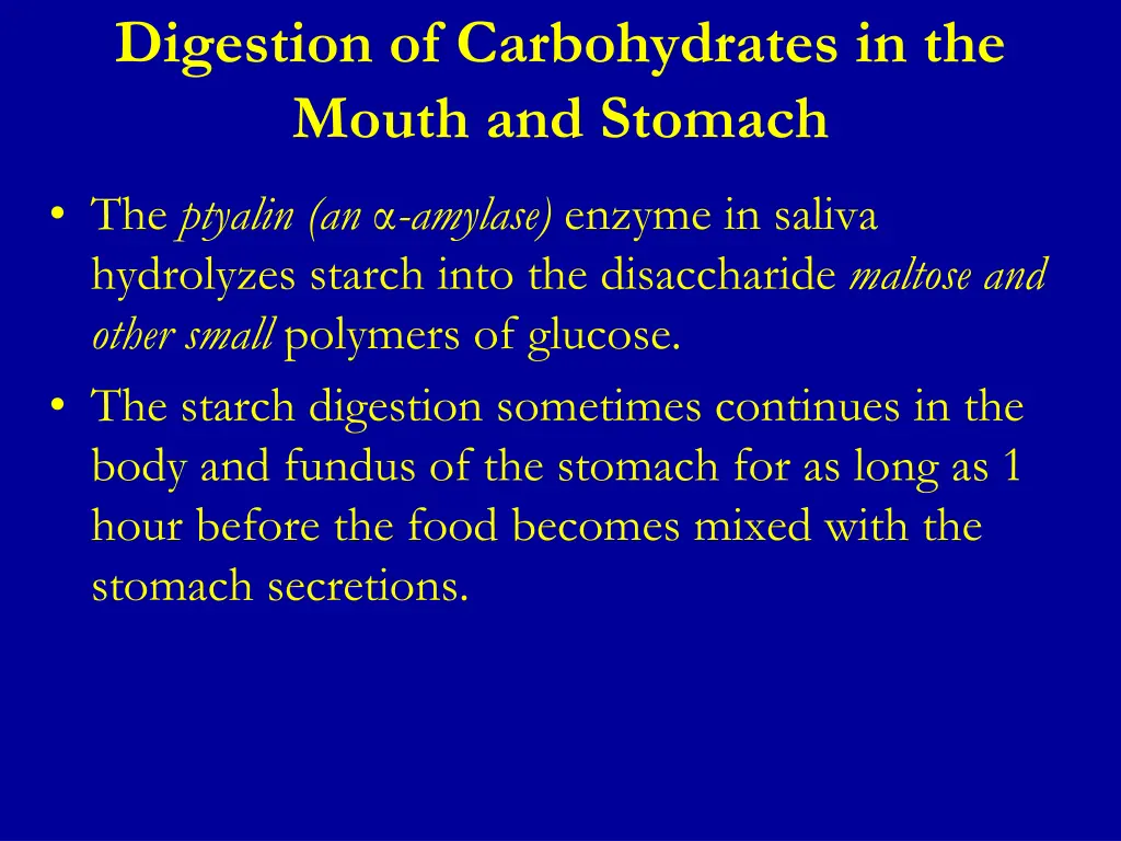 digestion of carbohydrates in the mouth