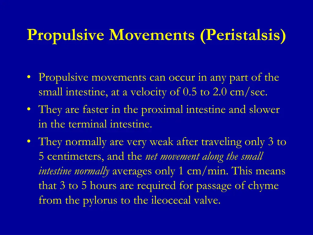 propulsive movements peristalsis