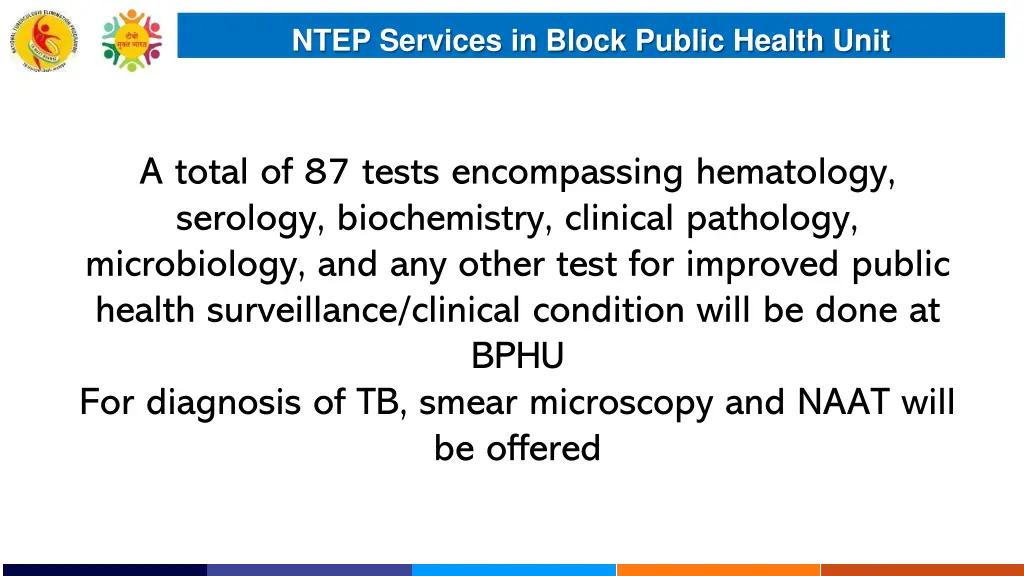 ntep services in block public health unit