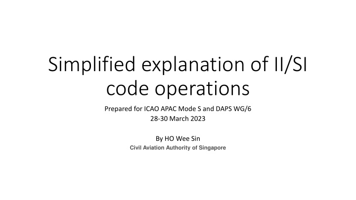 simplified explanation of ii si code operations