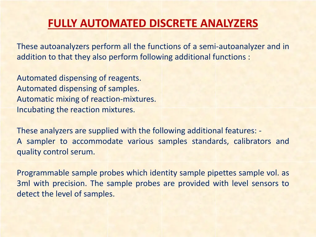 fully automated discrete analyzers