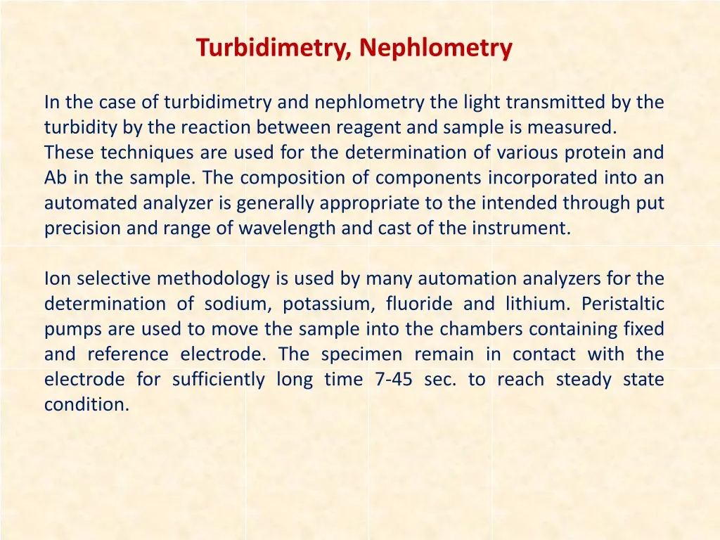 turbidimetry nephlometry