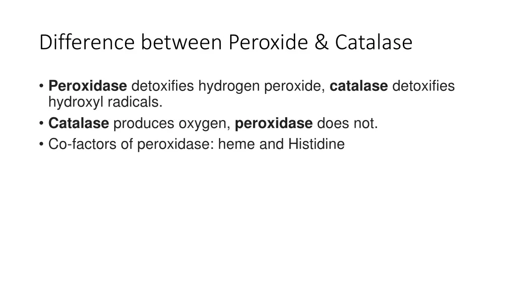 difference between peroxide catalase