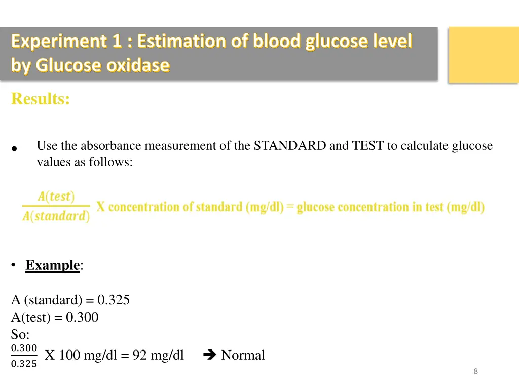 experiment 1 estimation of blood glucose level 2