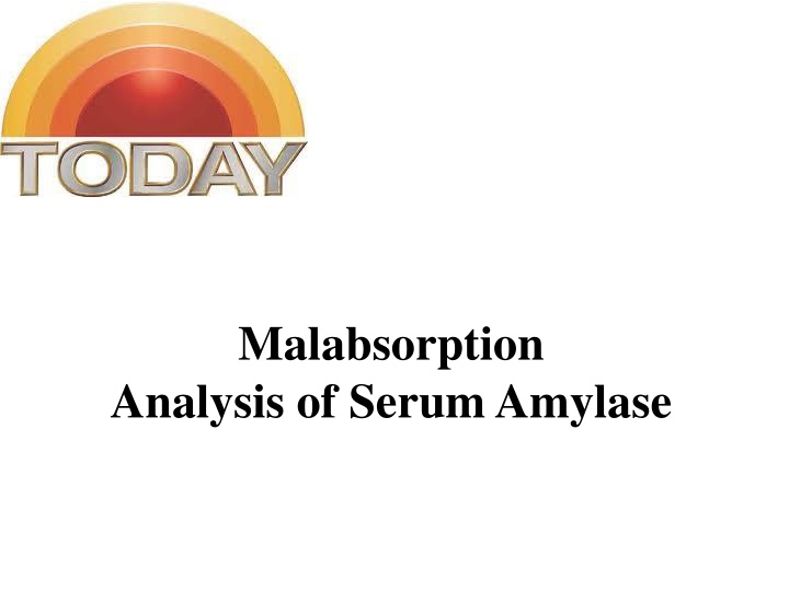 malabsorption analysis of serum amylase