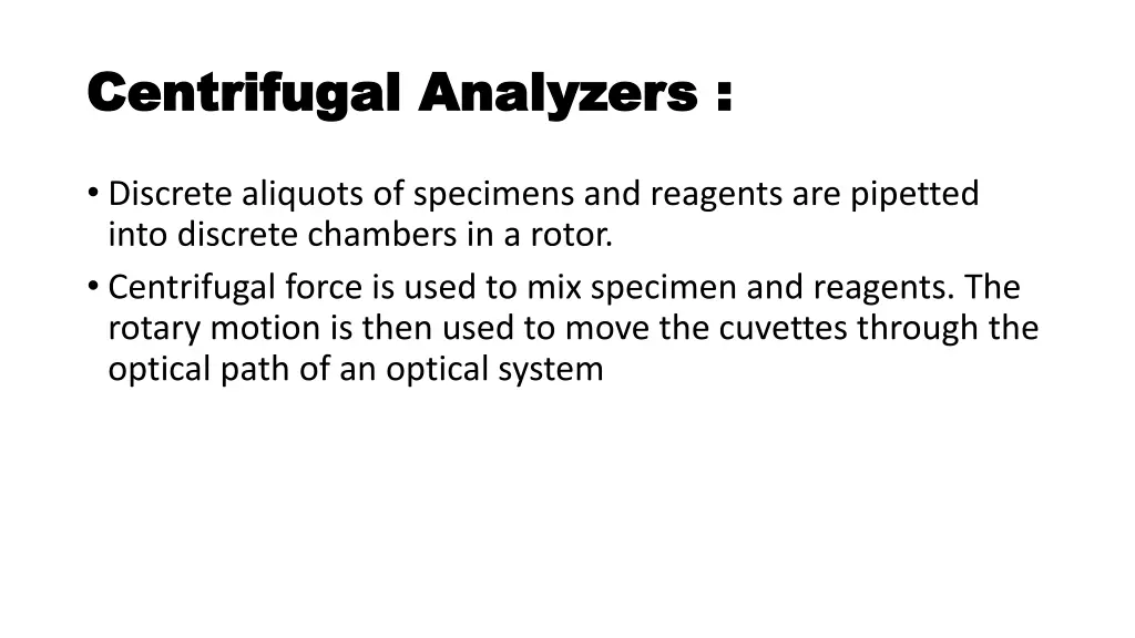 centrifugal analyzers centrifugal analyzers