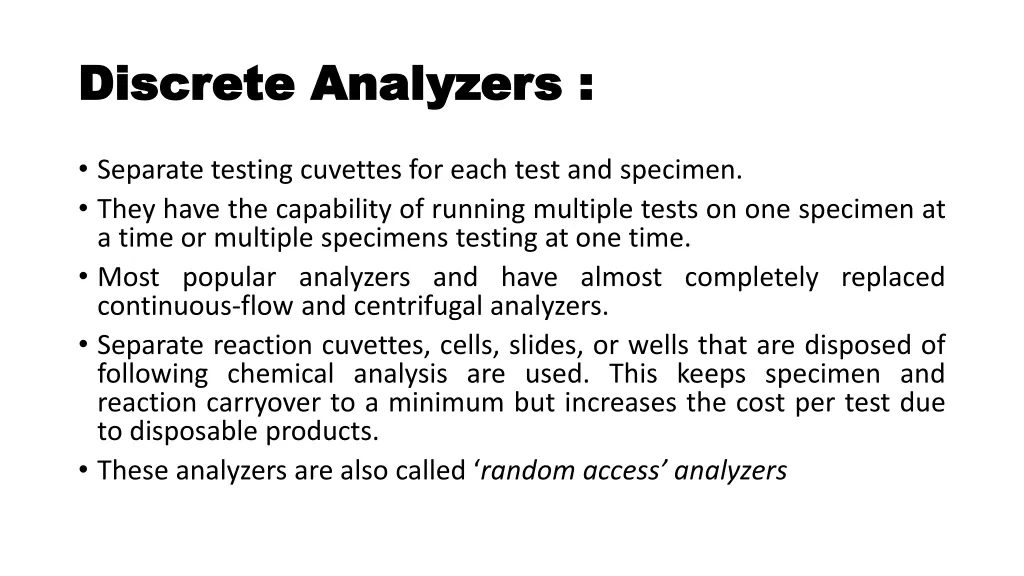 discrete analyzers discrete analyzers