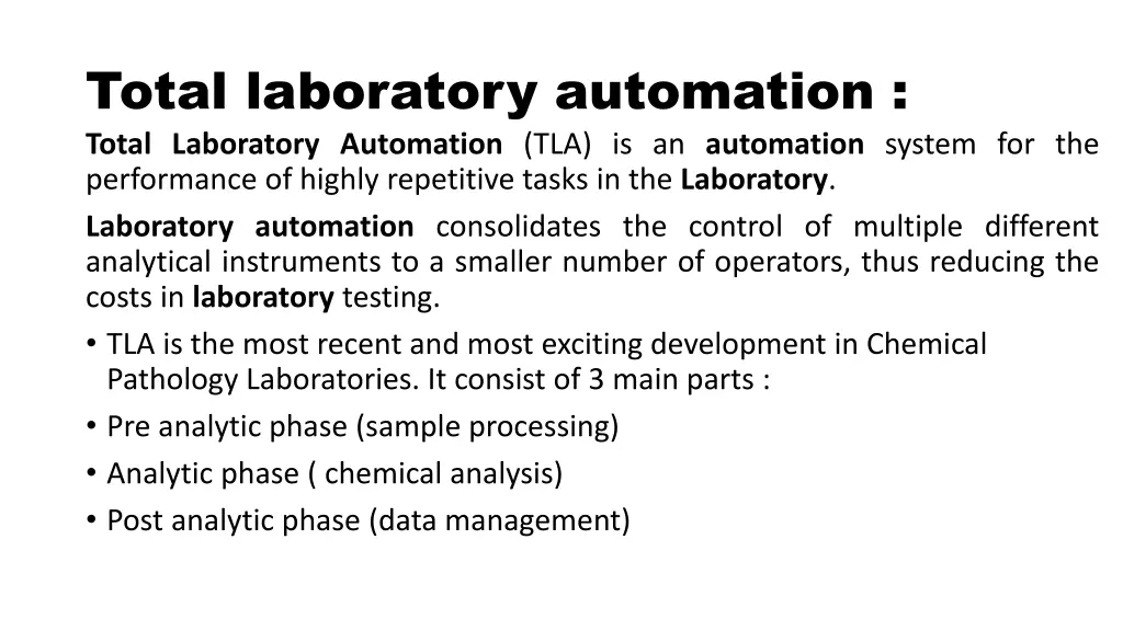 total laboratory automation total laboratory