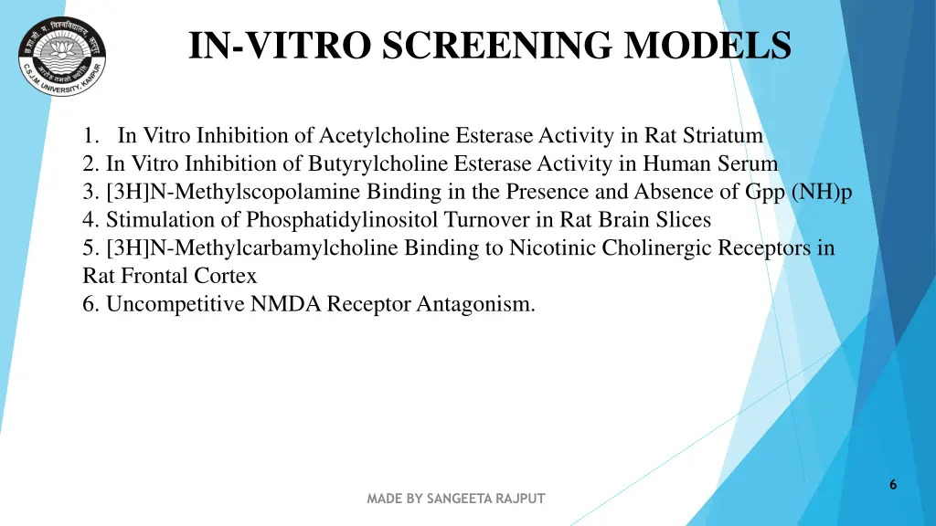 in vitro screening models