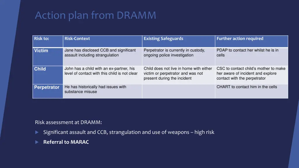 action plan from dramm