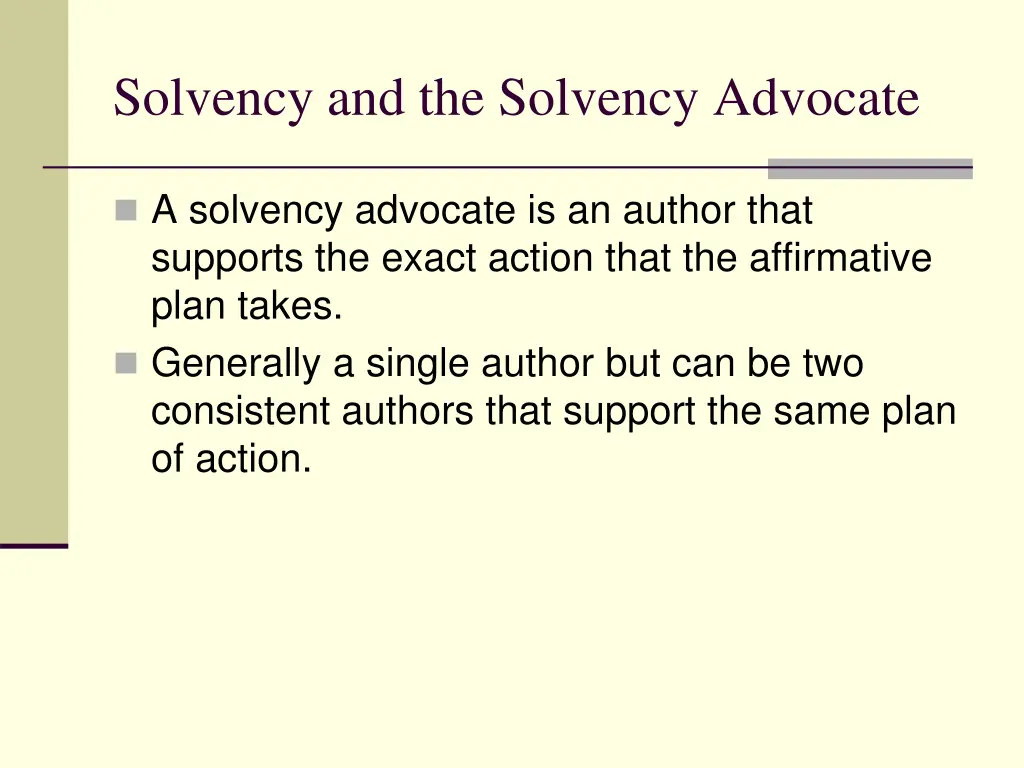 solvency and the solvency advocate