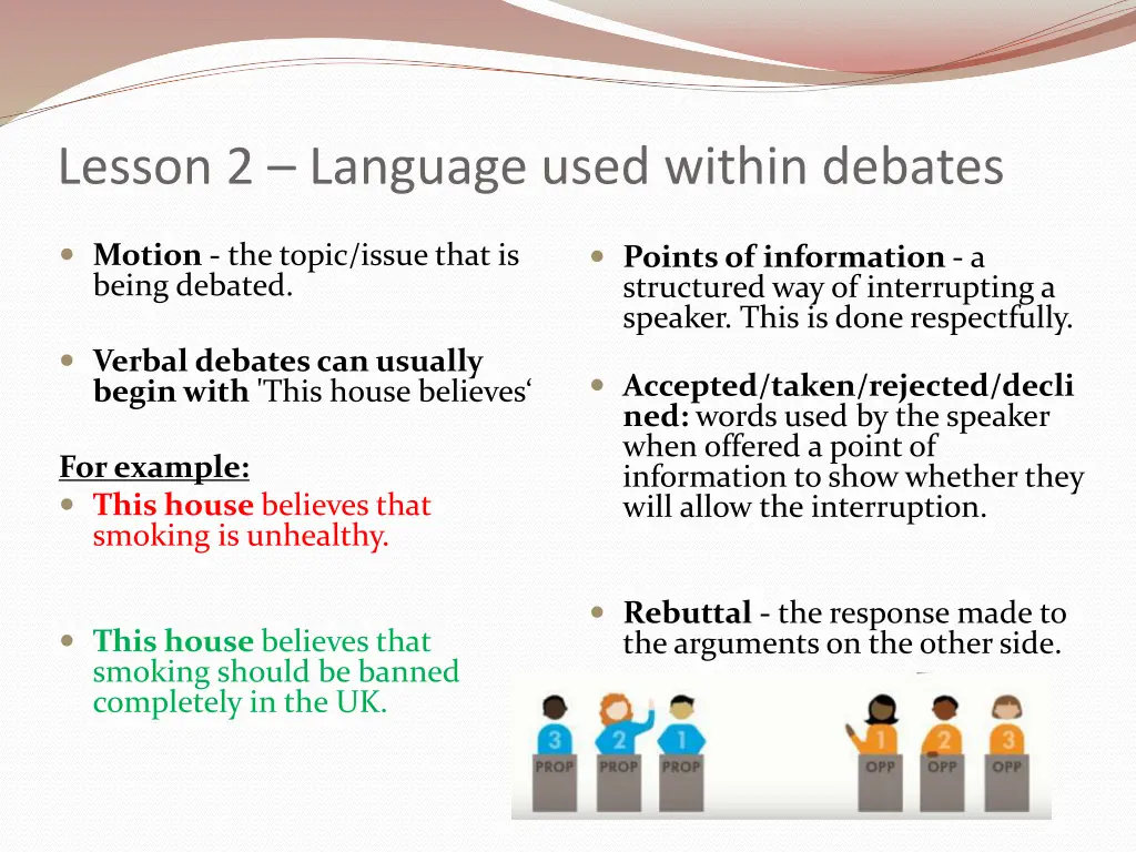 lesson 2 language used within debates