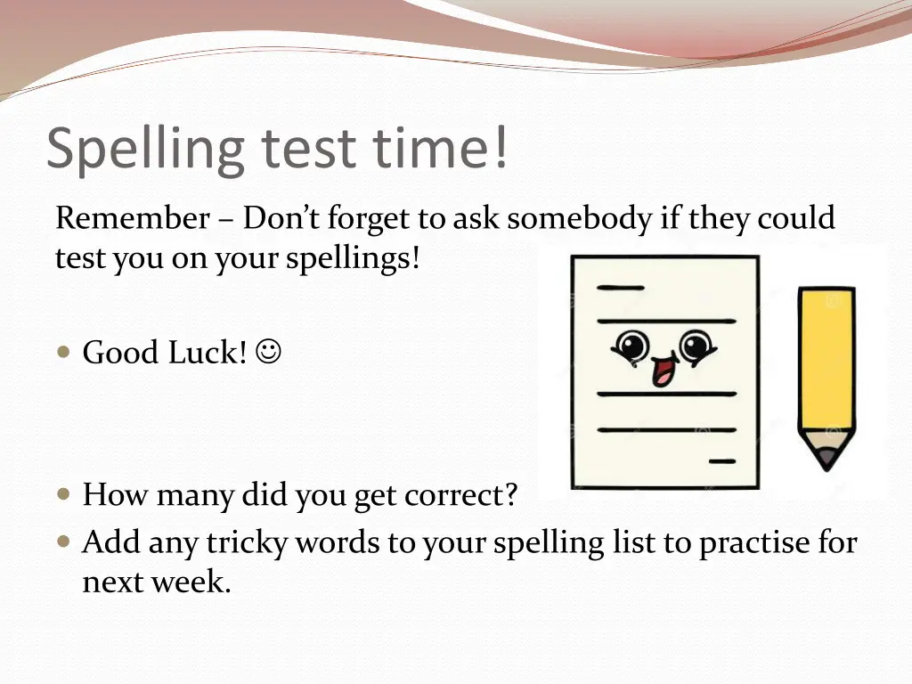 spelling test time