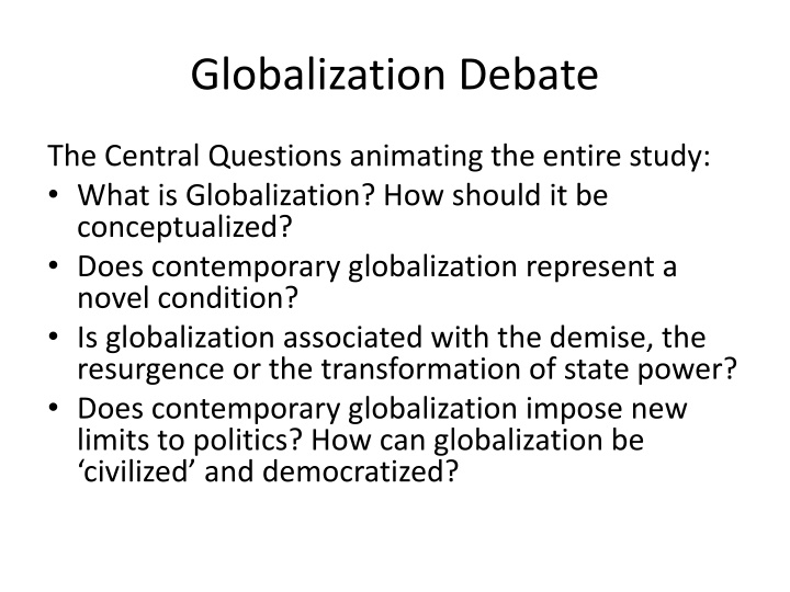 globalization debate