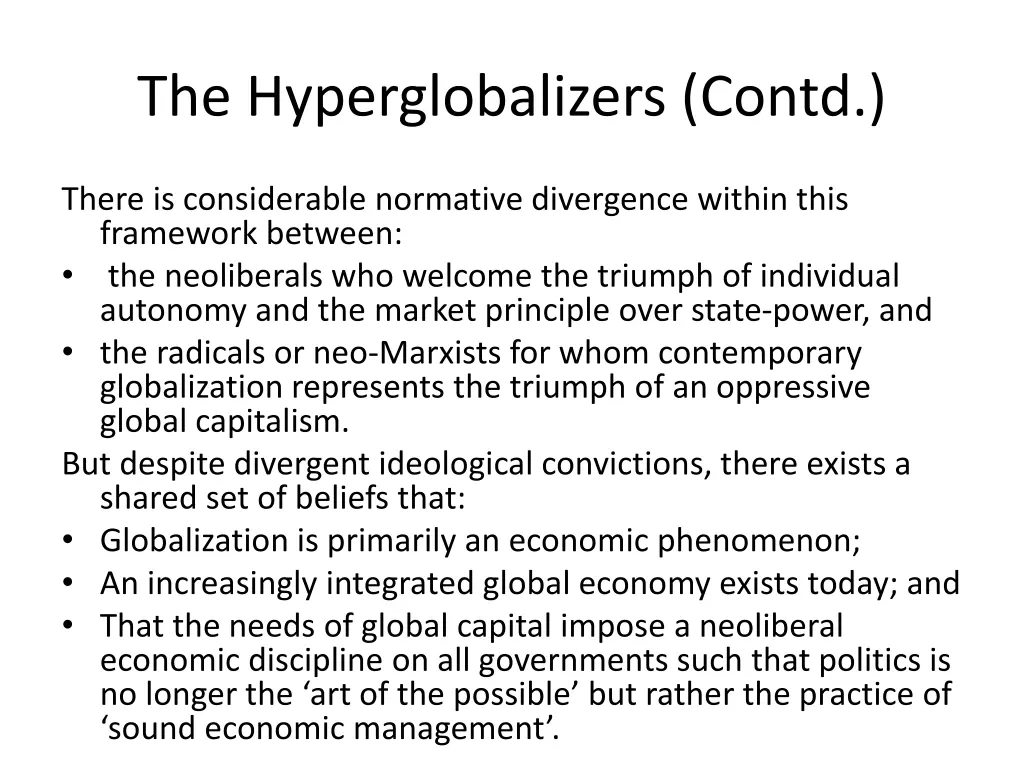 the hyperglobalizers contd