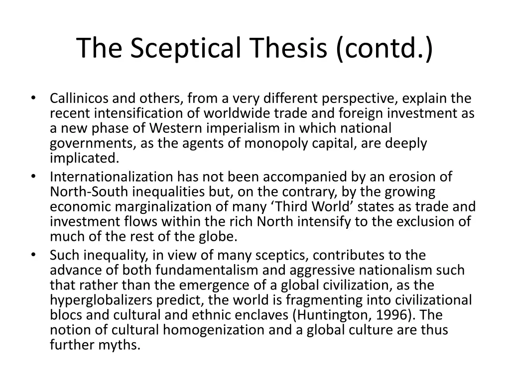 the sceptical thesis contd 1