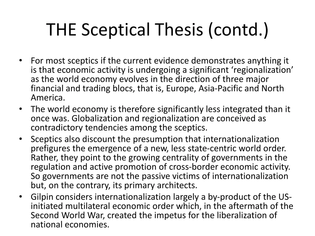 the sceptical thesis contd