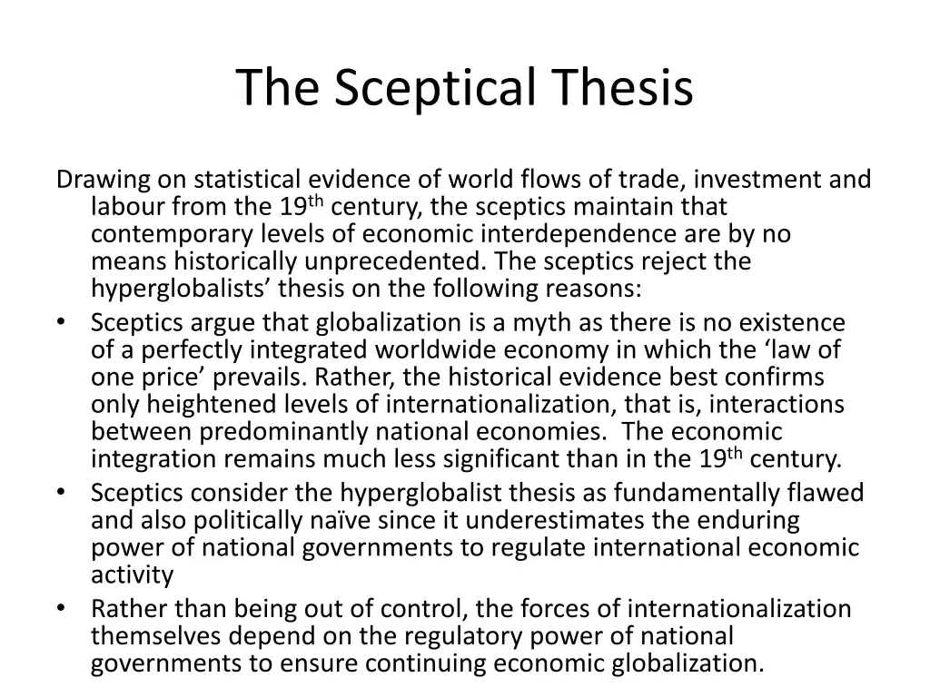 the sceptical thesis