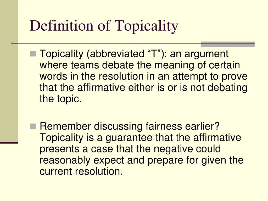 definition of topicality