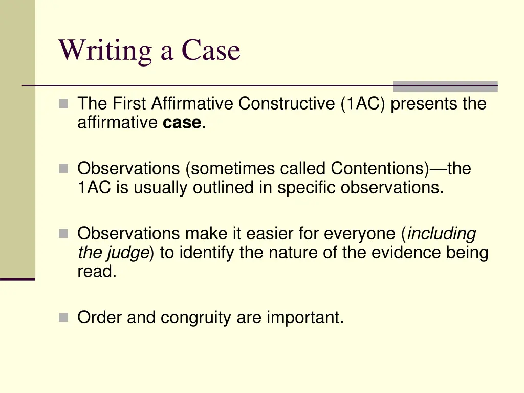 writing a case