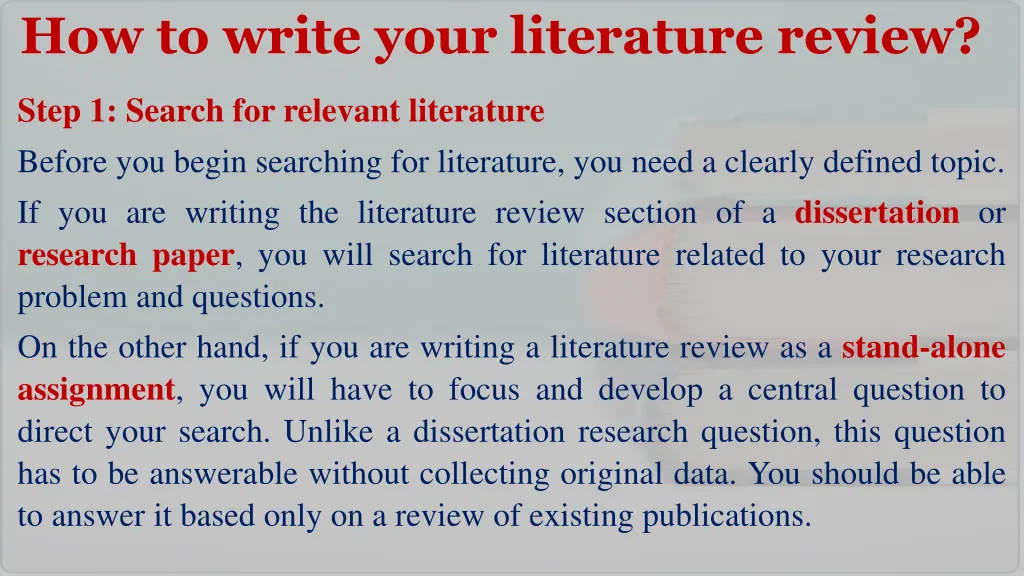 how to write your literature review