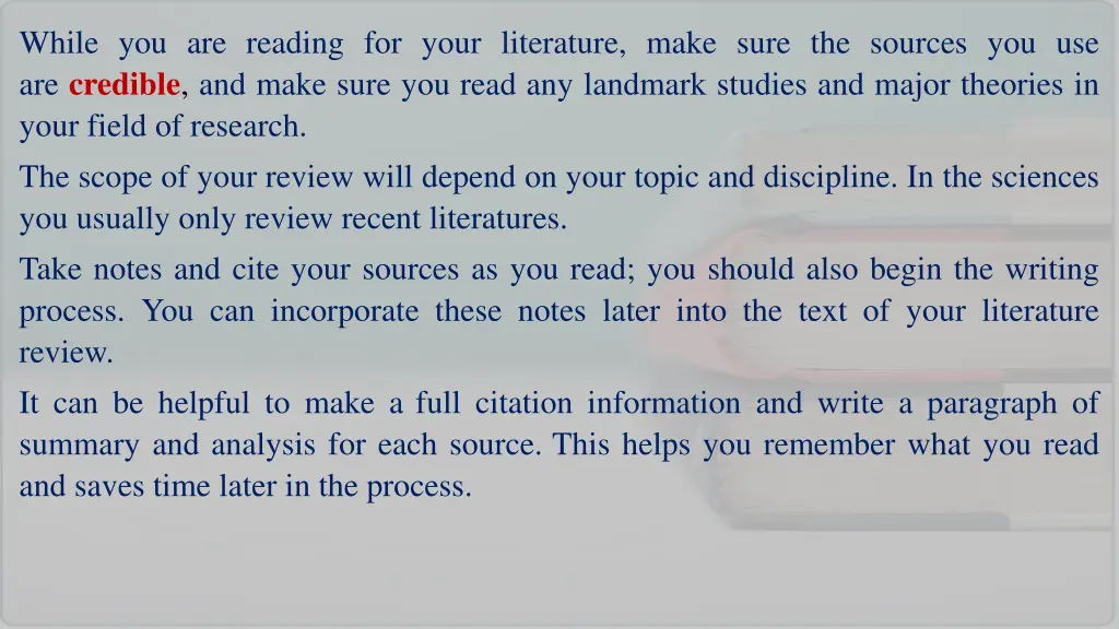 while you are reading for your literature make