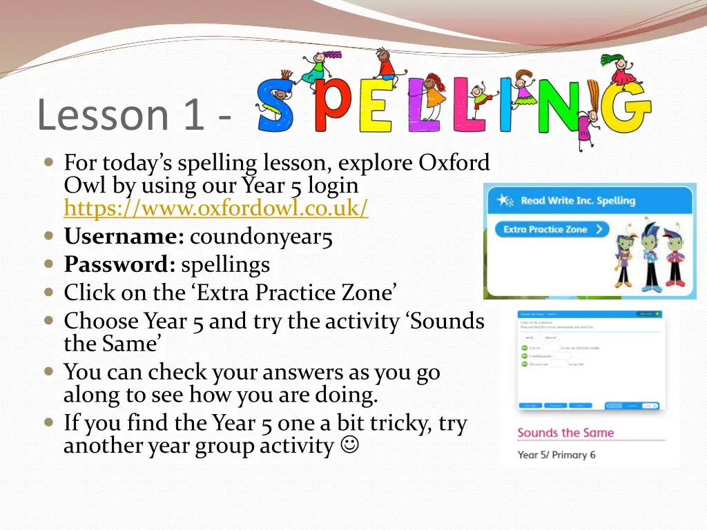 lesson 1 for today s spelling lesson explore