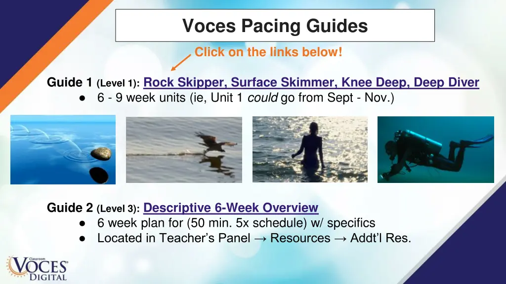 voces pacing guides