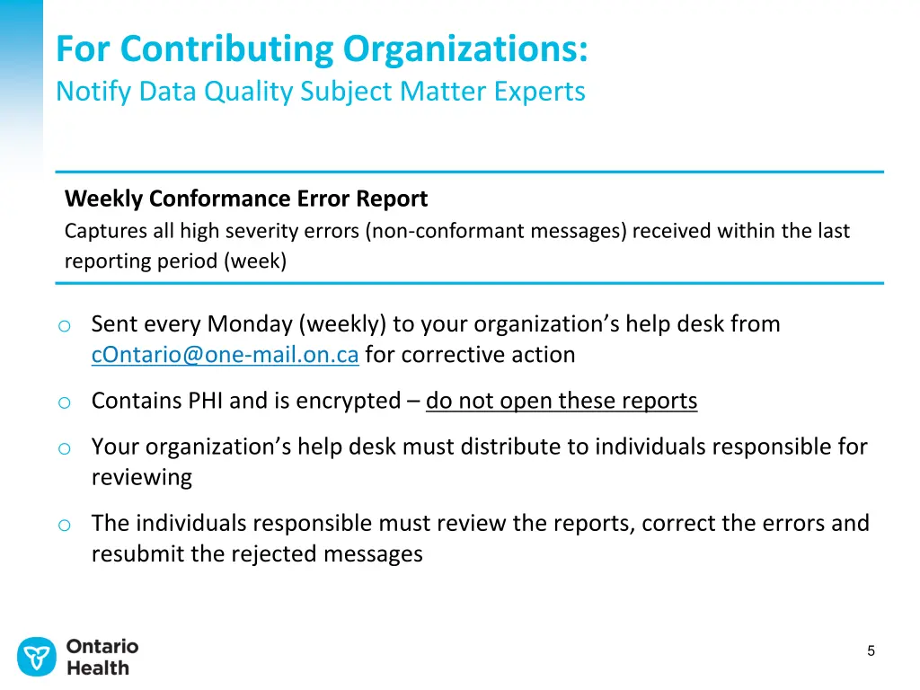 for contributing organizations notify data