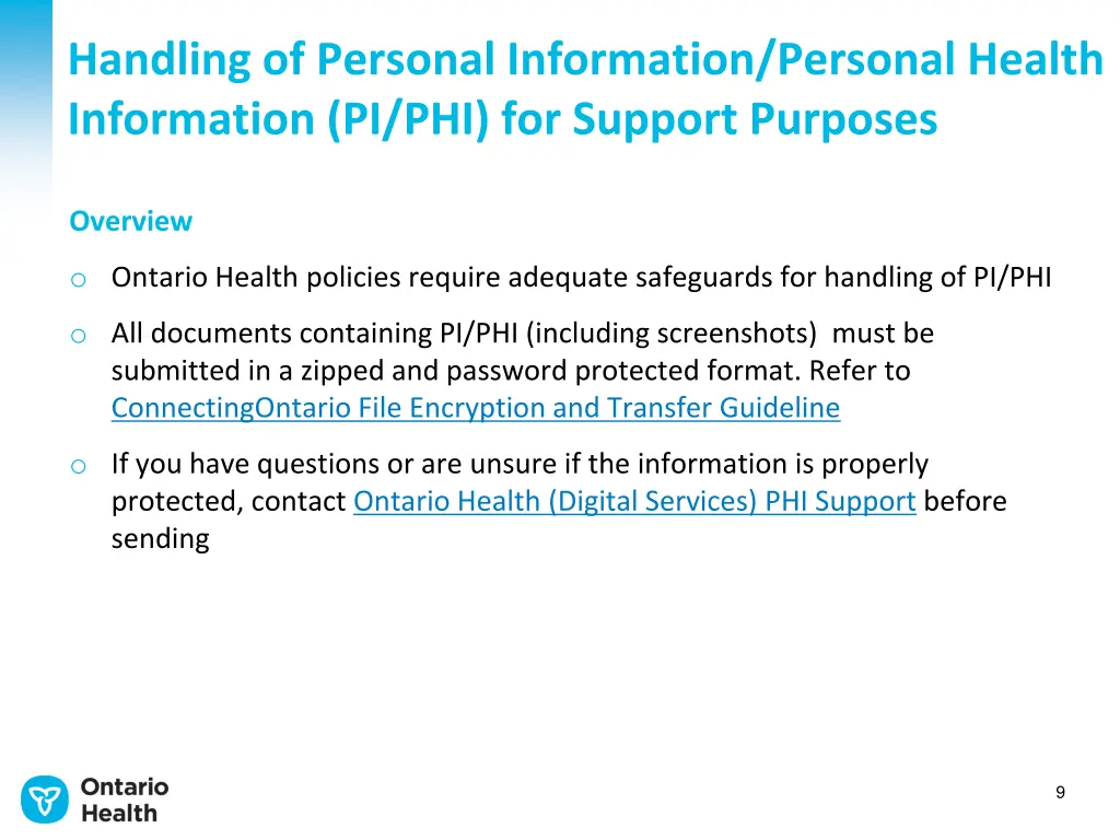 handling of personal information personal health