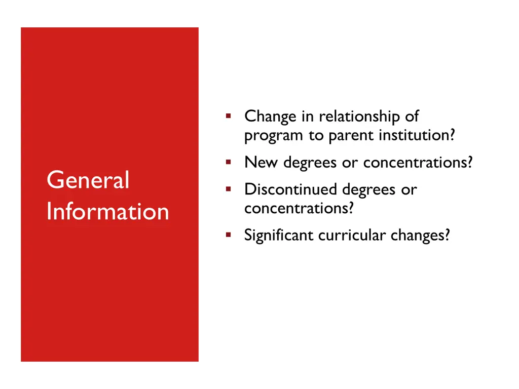 change in relationship of program to parent