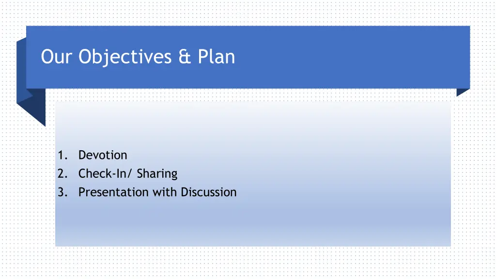 our objectives plan 1