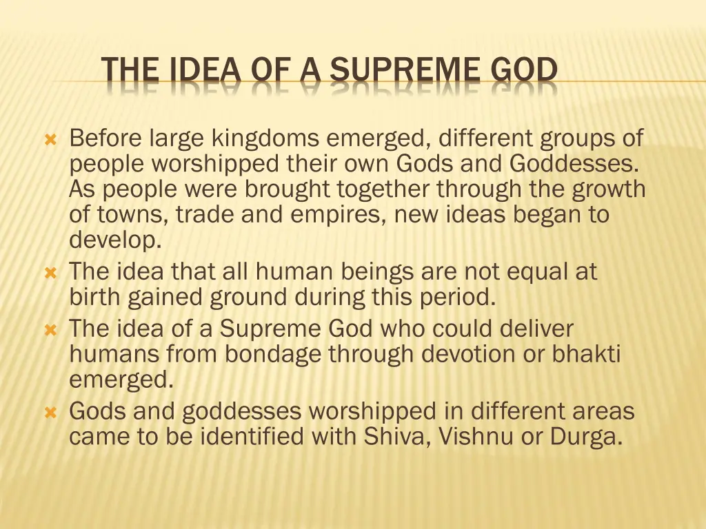 the idea of a supreme god