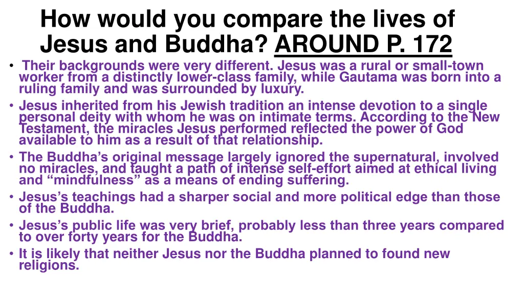 how would you compare the lives of jesus 1