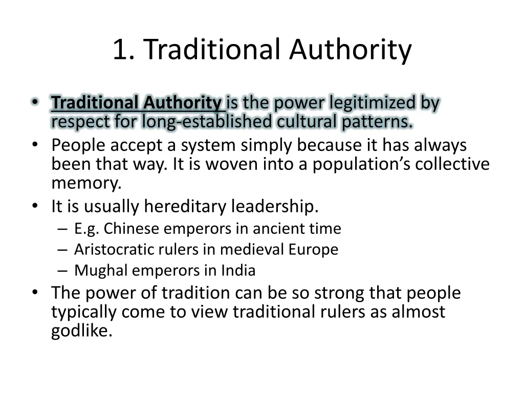 1 traditional authority