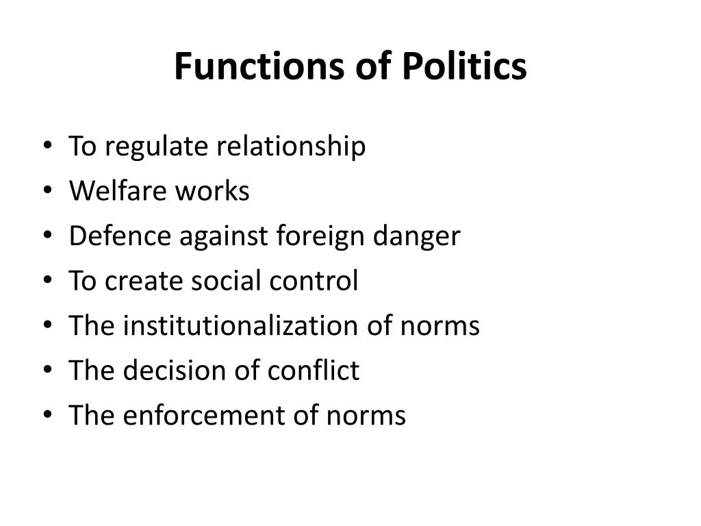 functions of politics