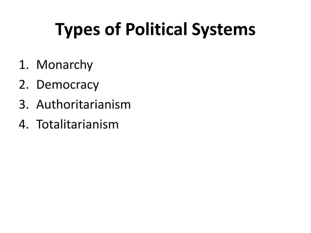 types of political systems