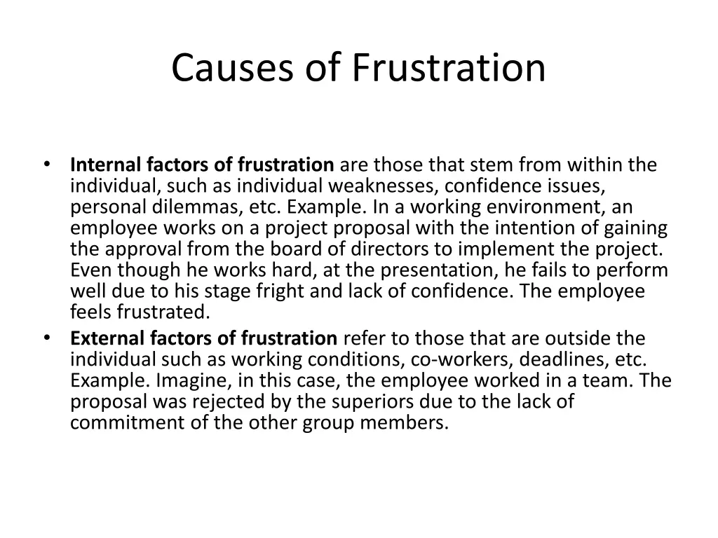 causes of frustration