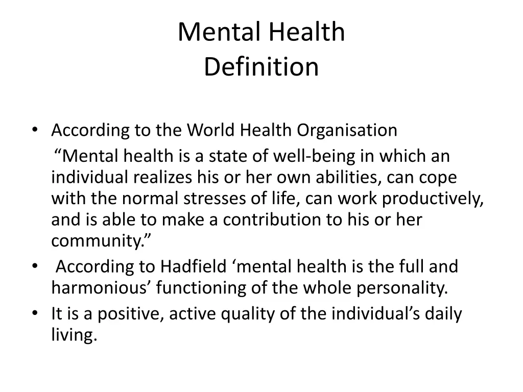 mental health definition