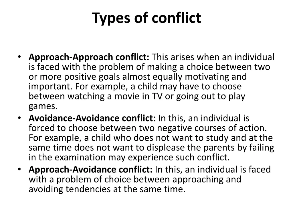 types of conflict