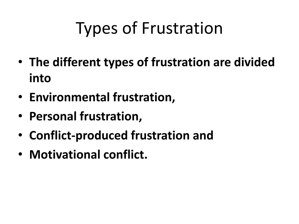 types of frustration