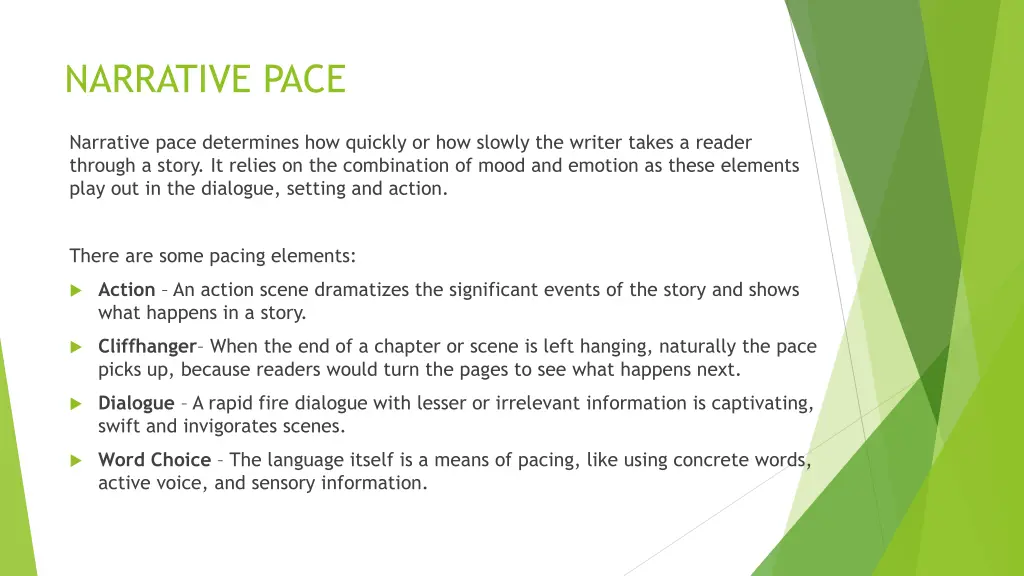 narrative pace